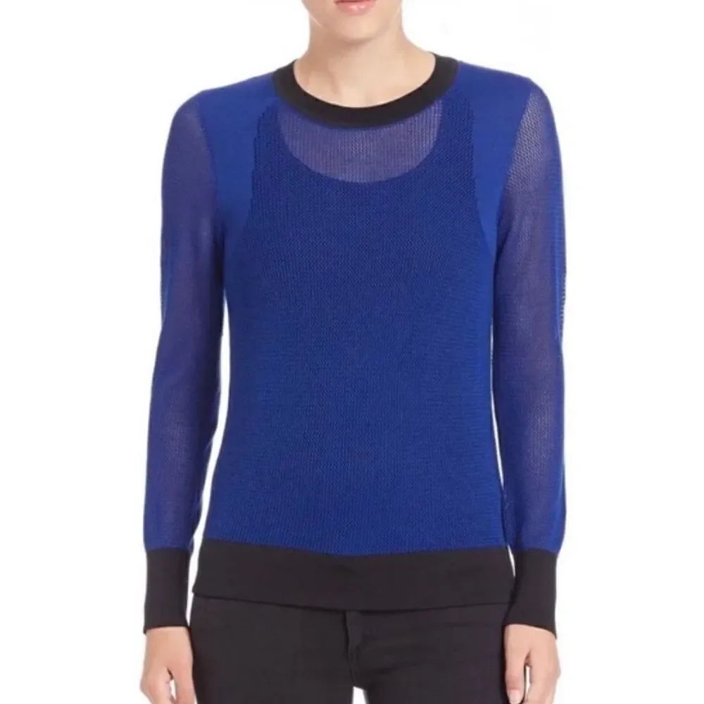 Rag & Bone Womens Mesh Knit Blouse Blue Long Sleeve
Crew Top XS new with tags
